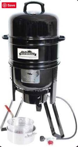 Masterbuilt’s 7 in 1 Smoker and Grill. Either gas or charcoal as fuel.