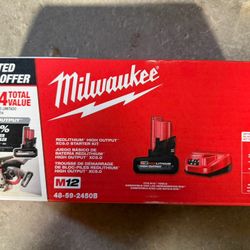 Milwaukee M12 XC 5.0 Battery & Charger Brand New