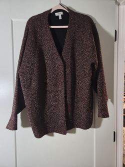 COS Bronze Metallic Sparkle Knit Cardigan – US L