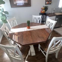 Wood Table And 8 Chairs