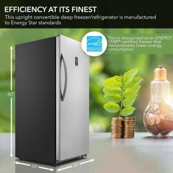 Whynter Convertible Deep Freezer & Refrigerator, 13.8 Cu Ft, UDF-139SS