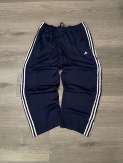 Vintage Adidas Men’s Navy Blue/White Stripe Basketball Sweat Track Pants