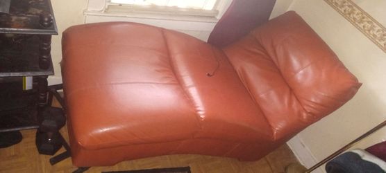 Faux leather arched chaise lounge
