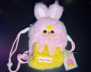 Baby Three Plush Phone Bag Crossbody Bunny Phone Pouch w/ Card Kawaii