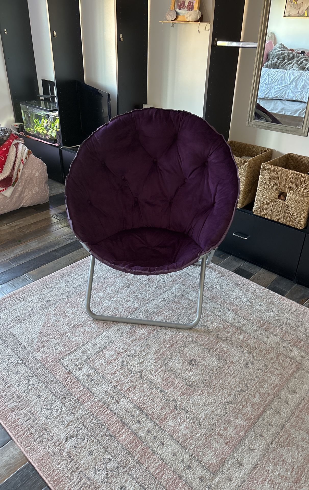soft purple saucer chair