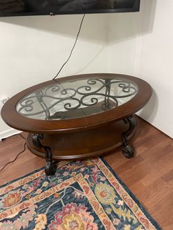 Glass top coffee table