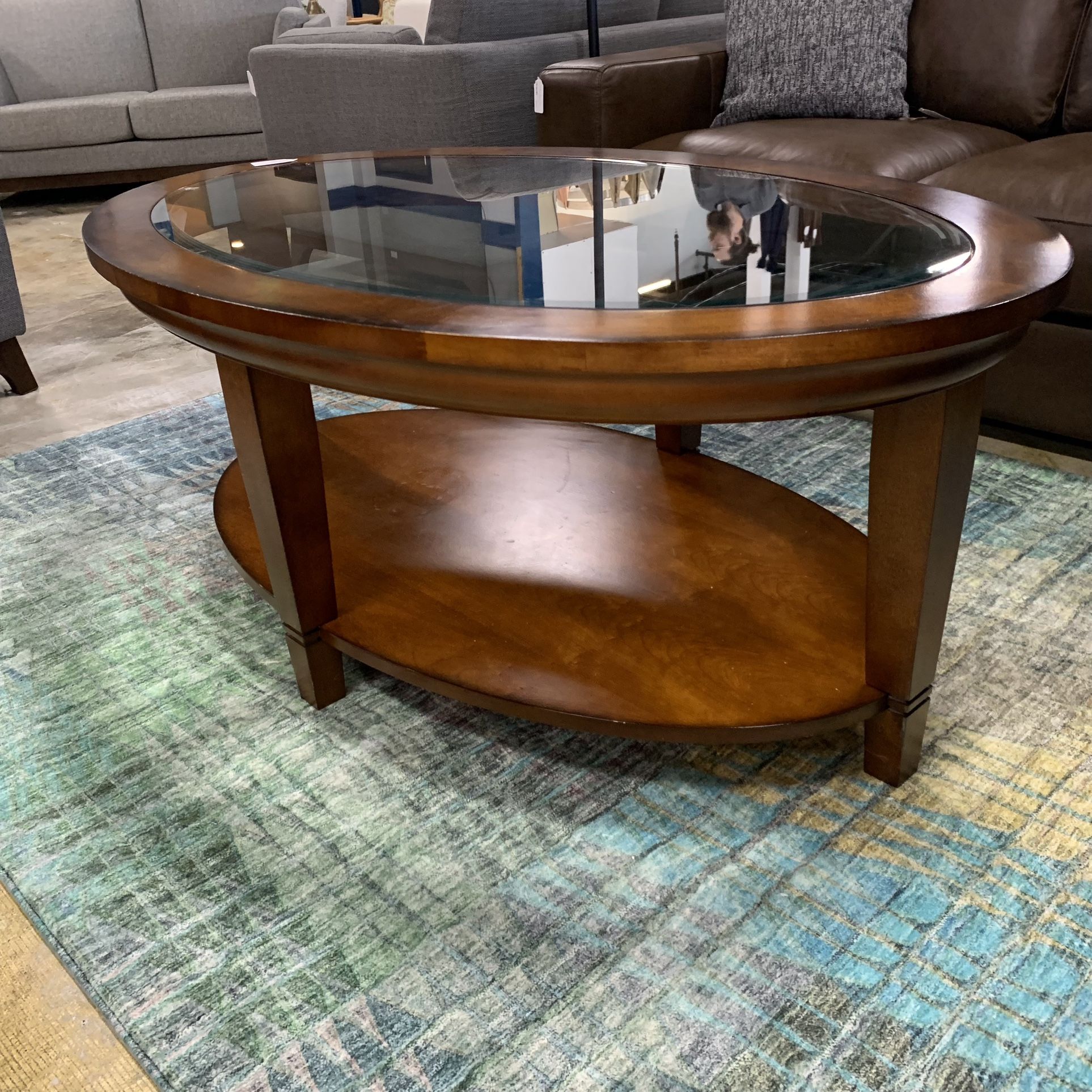 Oblong Coffee Table Wood/Glass for Sale in Monroe, WA - OfferUp