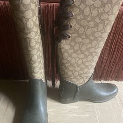 Authentic Coach High Rise Rain Boots