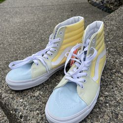 Vans Sk8-Hi (Pastel Block) Multicolor White Canvas Shoes 