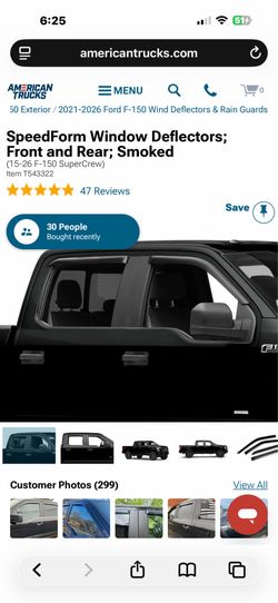 Speedform Window Deflectors Smoked F150