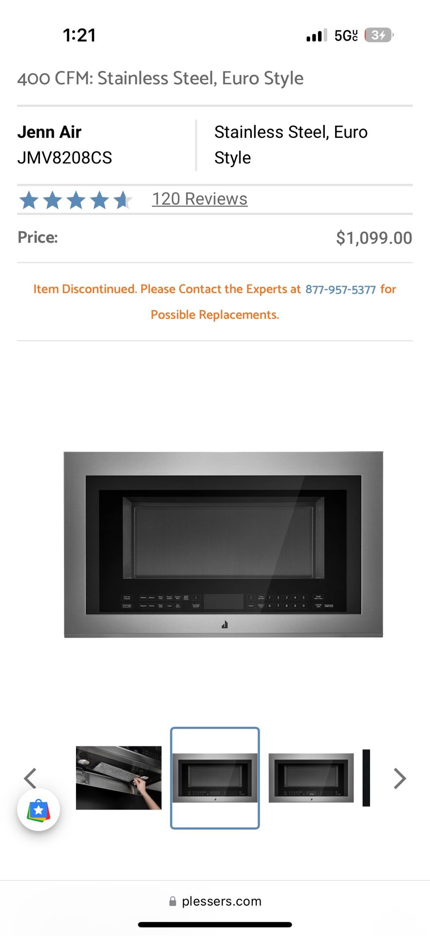 Jenn Air Microwave New Over The Range