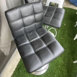 Two Black Bar Stools