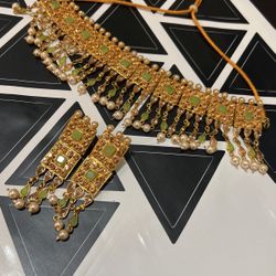Mint Green Indian Choker Set