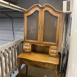 French Provincial Desk With Bookcase