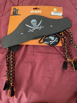 New Pirate Cap W/ Eye Patch One Size Fits All