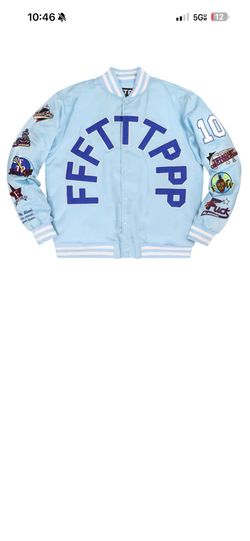 Ftp satin varsity blue jacket