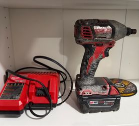 Milwaukee drill, battery, charger