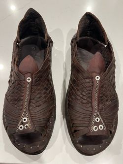Vintage ACME Mexican Pachuco Huaraches Men's Leather Sandals Riveted Tire Sole