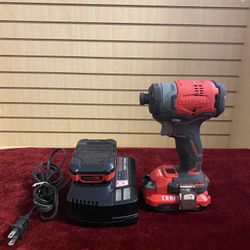 Craftsman Brushless 20v Max Cordless 1/4” Impact Driver 2 Charged Batteries & Charger
