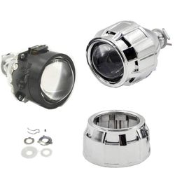 LHD  2.5” Bi-xenon Headlight Projector Lens Hi and Low Bean Chrome Retrofit H4 H7 