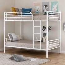 Twin metal bunk with mattresses