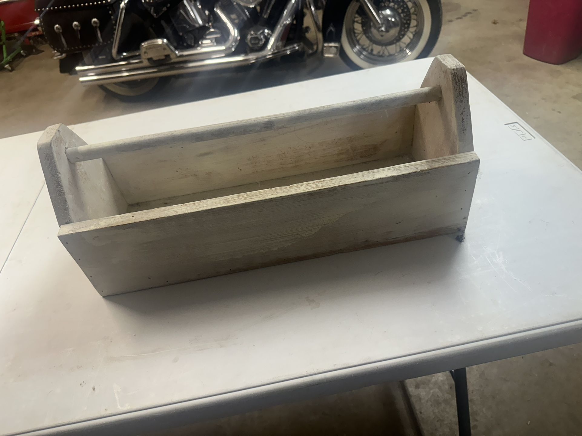 White Wooden Toolbox Decor