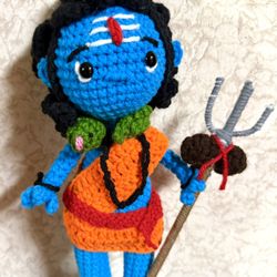Shiva Shambhu Shiv MAHADEV figure HINDU GOD Statue crochet handmade AMIGURUMI