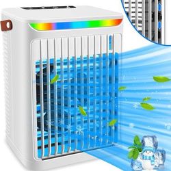 new Protable Air Conditioner Mobile 5-In-1 Mini Fan,Evaporative Cooler and Humidifier,3 Fan Speeds, Personal Air Conditioning, Adjustable Rotary Fan, 