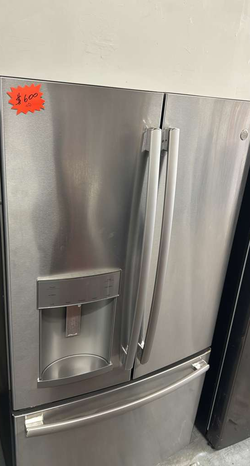 GE French Door Fridge – Stainless, Ice & Water Dispenser