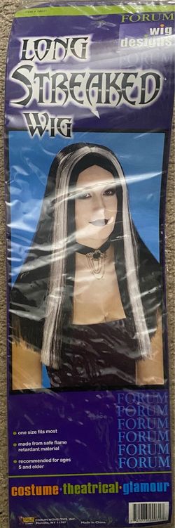 Forum Long Streaked Costume Wig Witch Halloween