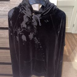 Saint Laurent Distressed Velvet Hoodie (XL)