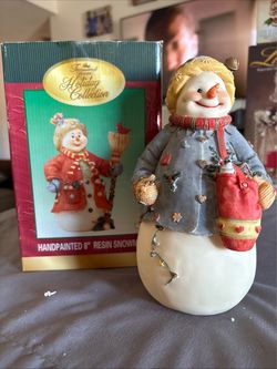Treasured Times Holiday Collection 8" Handpainted Snowman