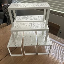 6 self insert rack kitchen cupboard organizer stand steel