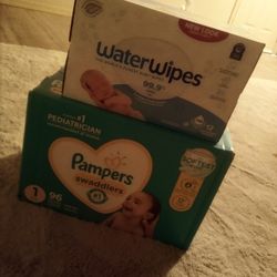 Pampers Diapers (Size 1) + Wipes !! 