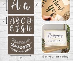 Calligraphy Stencil Template Kit 
