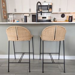 2 Wicker Counter Stools