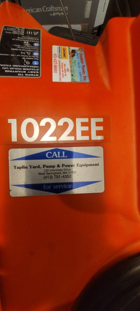 Simplicity 1022EE Single Stage Snowblower Snowthrower 