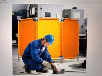 Brand new 3-Panel Foldable Welding Screen with Frame (Orange, 43.3X22.8in)