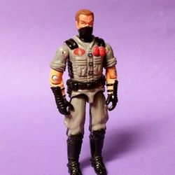 GI Joe Cobra Action Figure Trooper Gaurd Major Black Custom 3.75 in Vintage ARAH