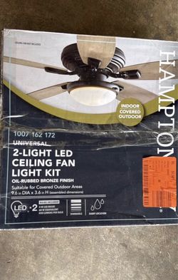 Hampton Bay, 2- Light Universal Led Ceiling Fan Light Kit