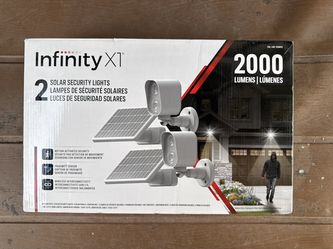 Infinity X1 Solar Security Lights 2-Pack, 2000 Lumens (Like New)