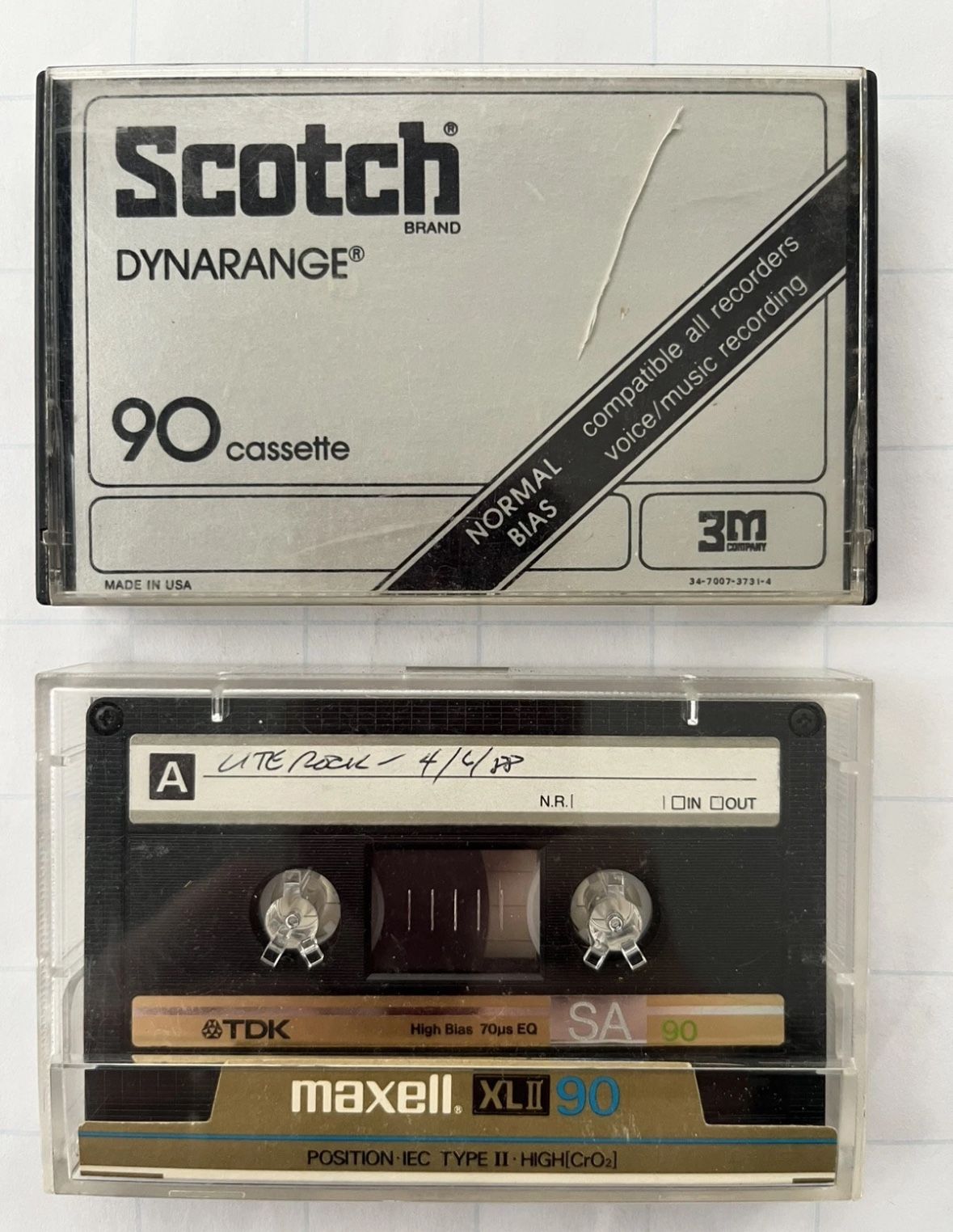 Set Of 2 Preowned Cassette Tapes TDK SA 90 Scotch Dynamite 90