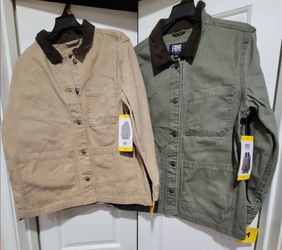 2 NWT M Frye Women's Barn Shacket Jacket Olive & Tan