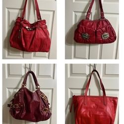 Red Leather Purses - Sold Separately
