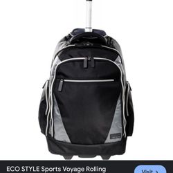 ECO Style Sports Voyage Rolling Backpack For Up To 17.3” Laptop