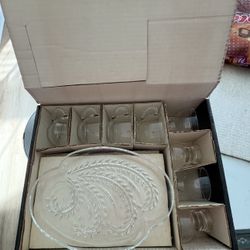 Vintage Federal Glass Snack Set (12 pieces)