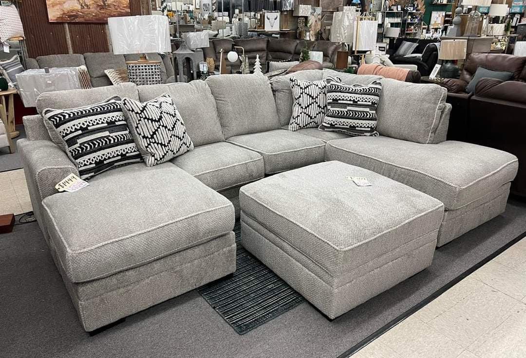 Ashley Calnita  Sectional Sofa Couch Ottoman Options 