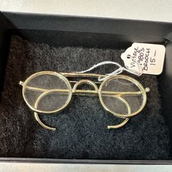 Vintage BROOCH/PIN Rare Large Reading Glasses Gold Tone