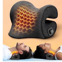 3s Heated Neck Stretcher for Neck Pain Relief, Graphene Heating Pad, Odorless Neck Cloud Cervical Traction Device Chiropractic Pillow for Neck and Sho