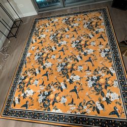 BLEUM CADE Area Rug 8x10 Hummingbird Lemon Carpet